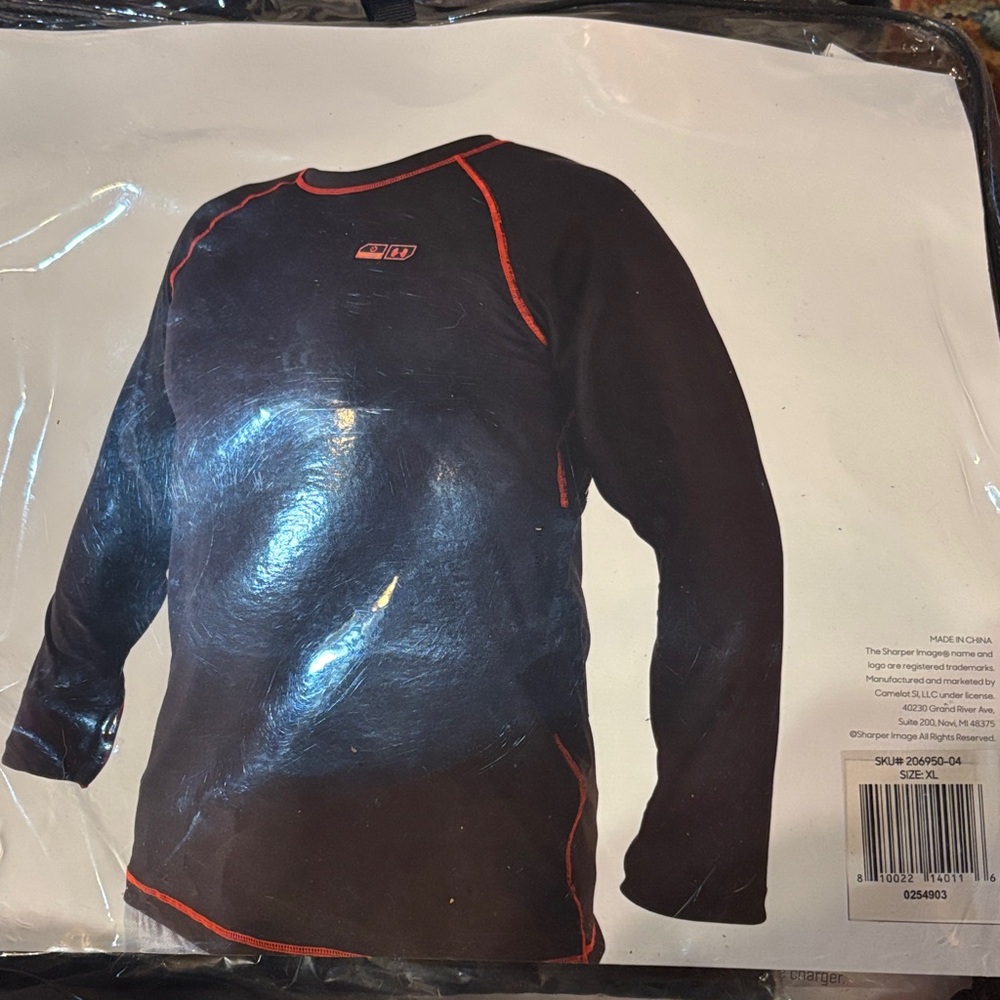 Sharper Image Black and Red Men's Long Sleeve Shirt